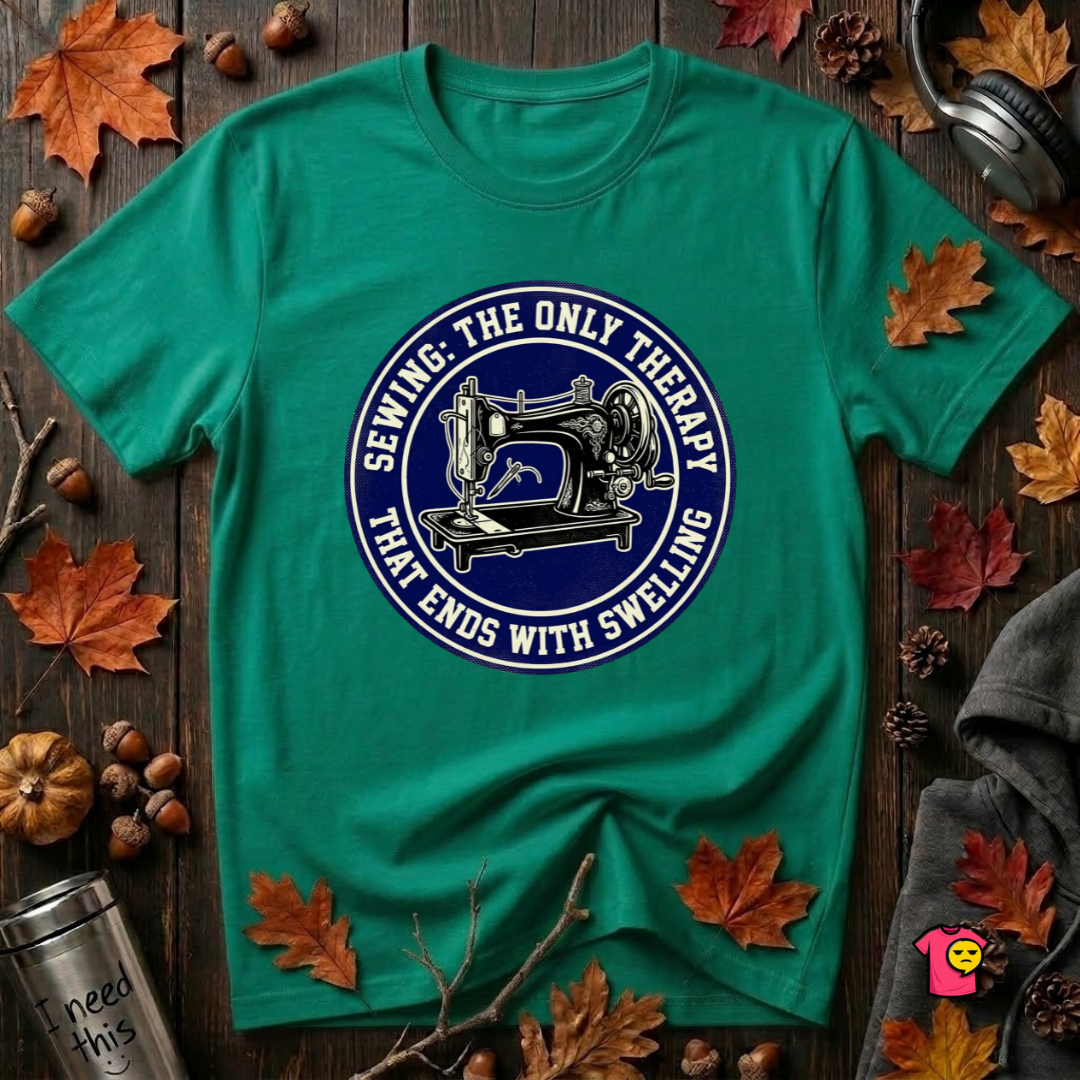 Sewing Ends in Swelling sarcastic sewing t-shirt in Heather Kelly by Snarky Sarks