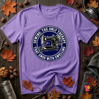 Sewing Ends in Swelling sarcastic graphic t-shirt in Heather Team Purple by Snarky Sarks