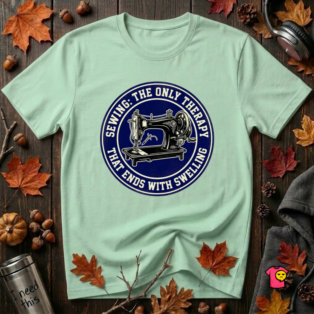 Sewing Ends in Swelling sarcastic sewing t-shirt in Mint by Snarky Sarks