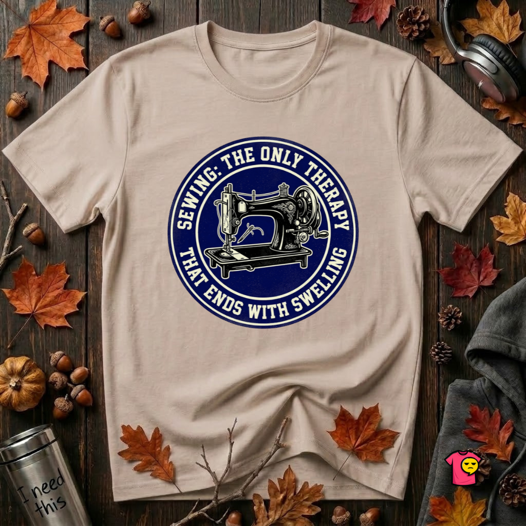 Sewing Ends in Swelling sarcastic sewing t-shirt in Natural by Snarky Sarks