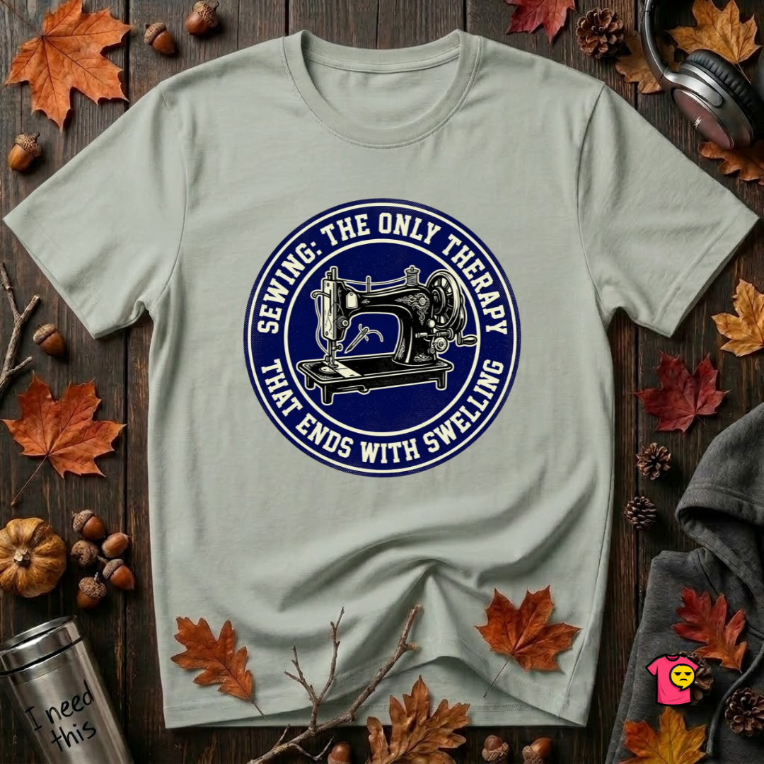 Sewing Ends in Swelling sarcastic sewing t-shirt in Sage by Snarky Sarks