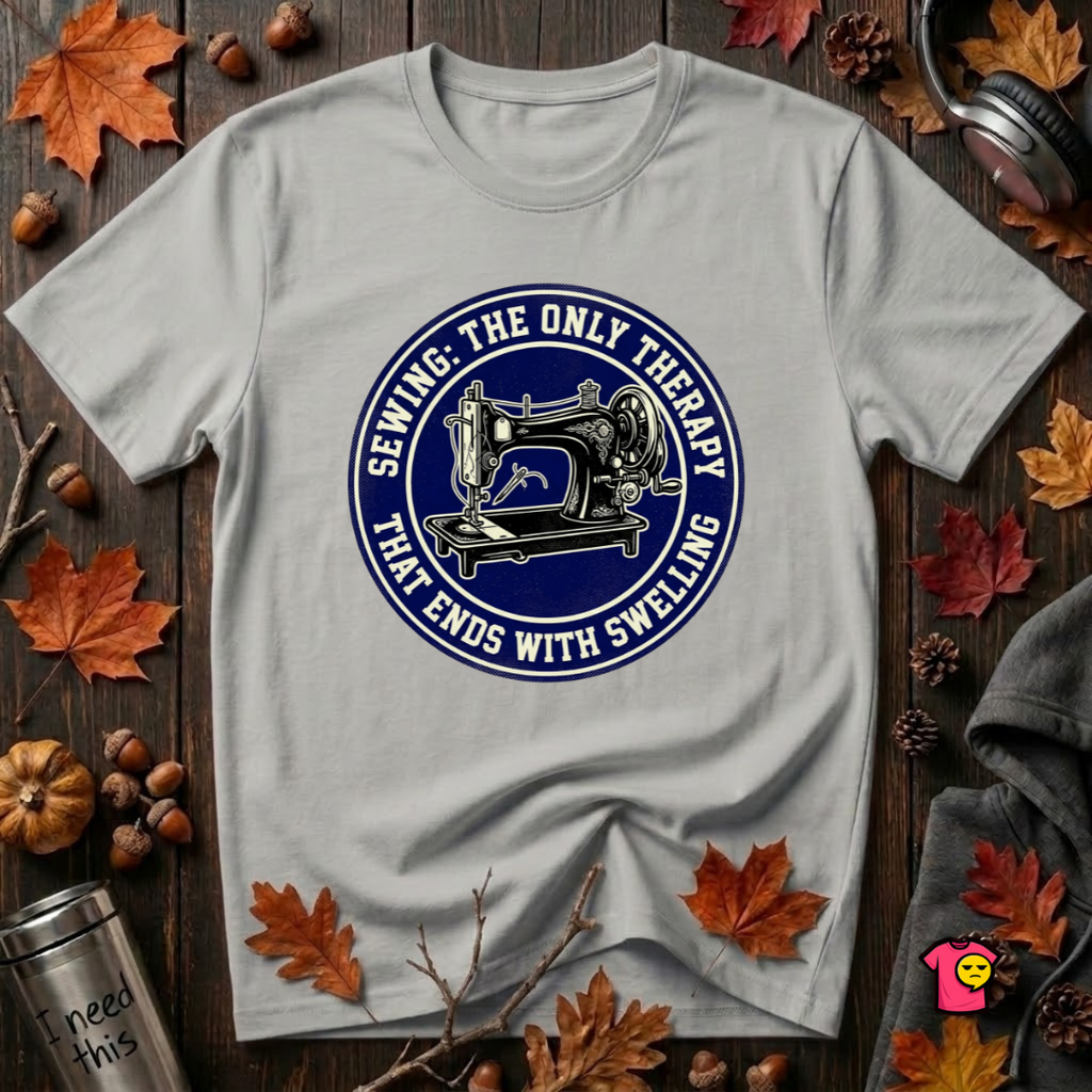 Sewing Ends in Swelling sarcastic sewing t-shirt in Silver by Snarky Sarks