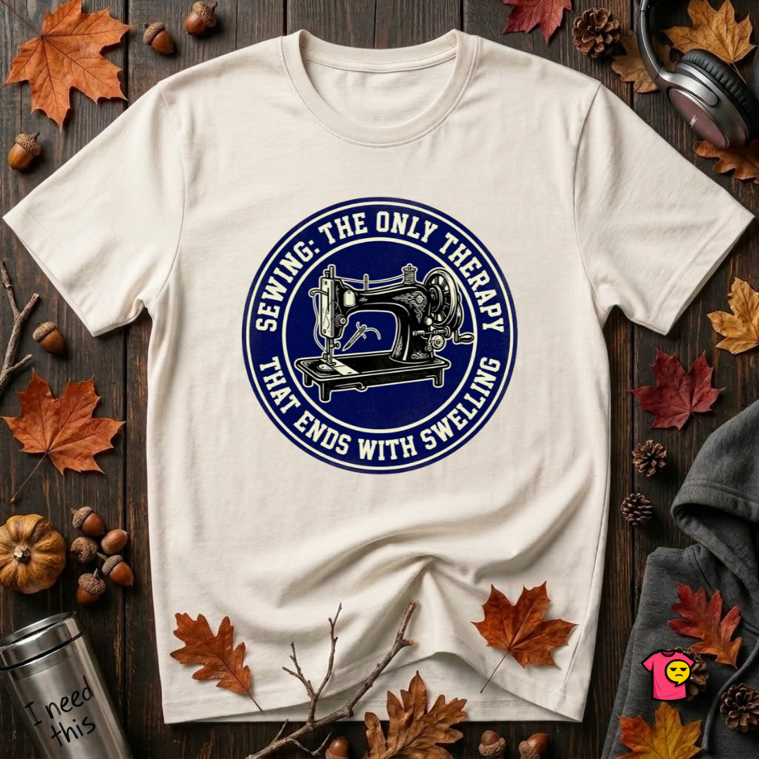 Sewing Ends in Swelling sarcastic sewing t-shirt in White by Snarky Sarks