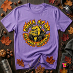 Smile at Me...See What Happens sarcastic graphic t-shirt in Heather Team Purple by Snarky Sarks