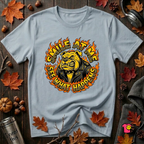 Smile at Me...See What Happens sarcastic graphic t-shirt in Light Blue by Snarky Sarks
