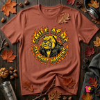 Smile at Me...See What Happens sarcastic graphic t-shirt in Rust by Snarky Sarks