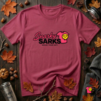 Snarky Sarks Logo graphic t-shirt in Cardinal