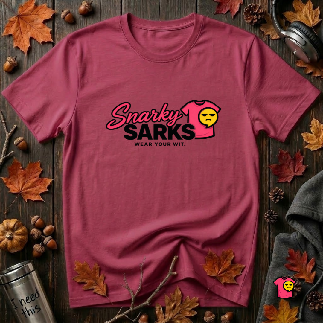 Snarky Sarks Logo graphic t-shirt in Cardinal