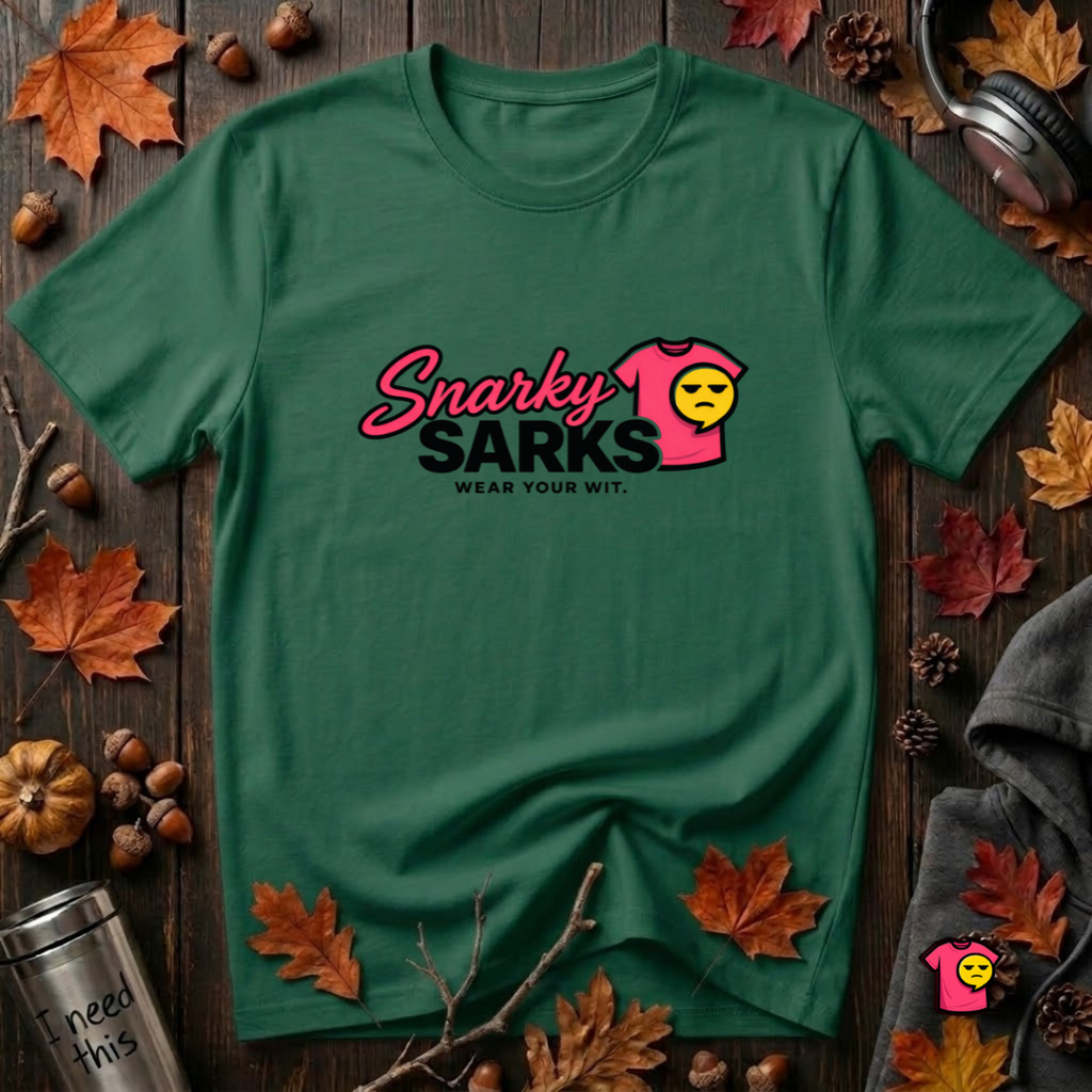 Snarky Sarks Logo graphic t-shirt in Evergreen