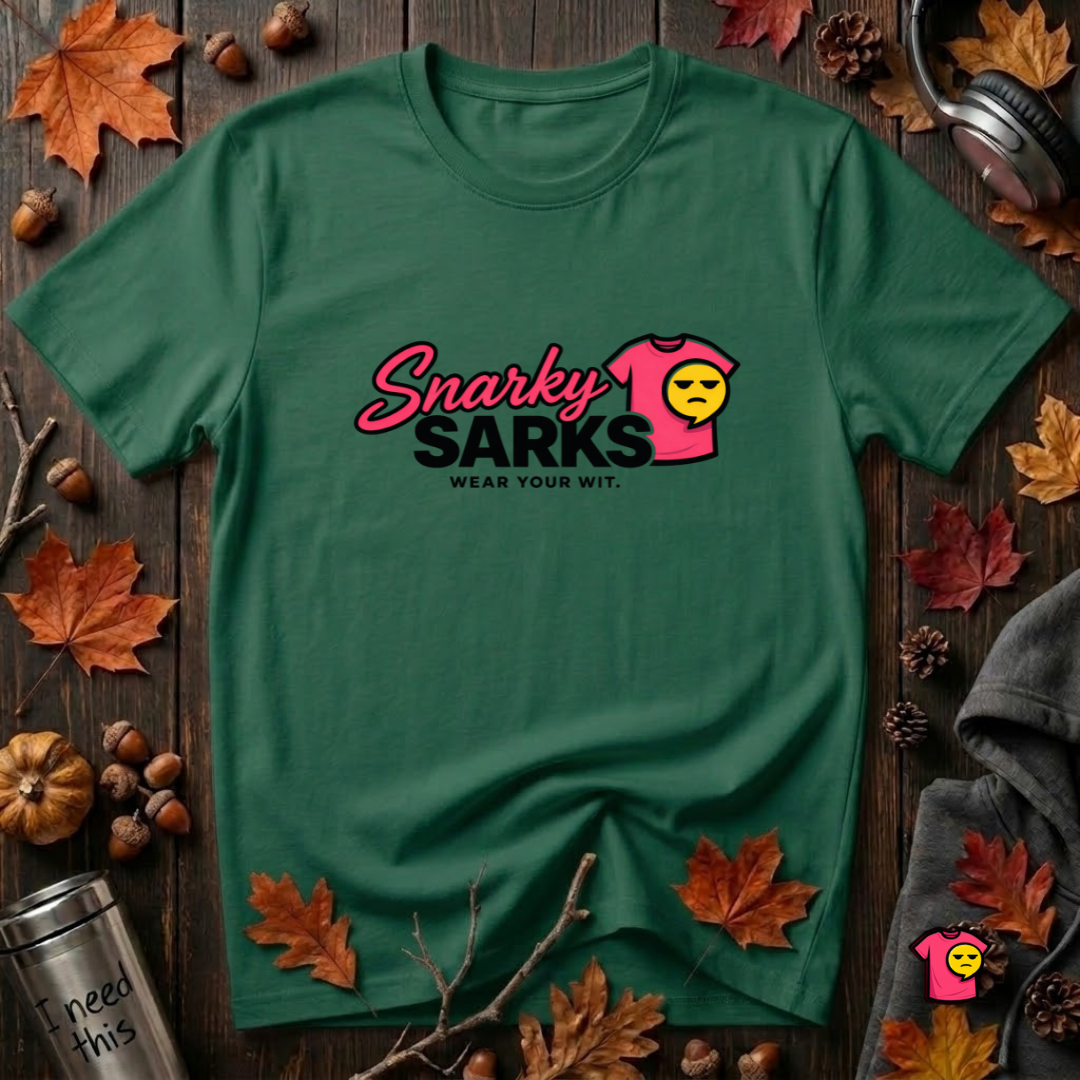 Snarky Sarks Logo graphic t-shirt in Evergreen