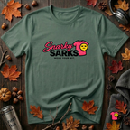 Snarky Sarks Logo graphic t-shirt in Heather Forest