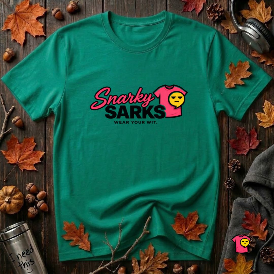 Snarky Sarks Logo graphic t-shirt in Heather Kelly