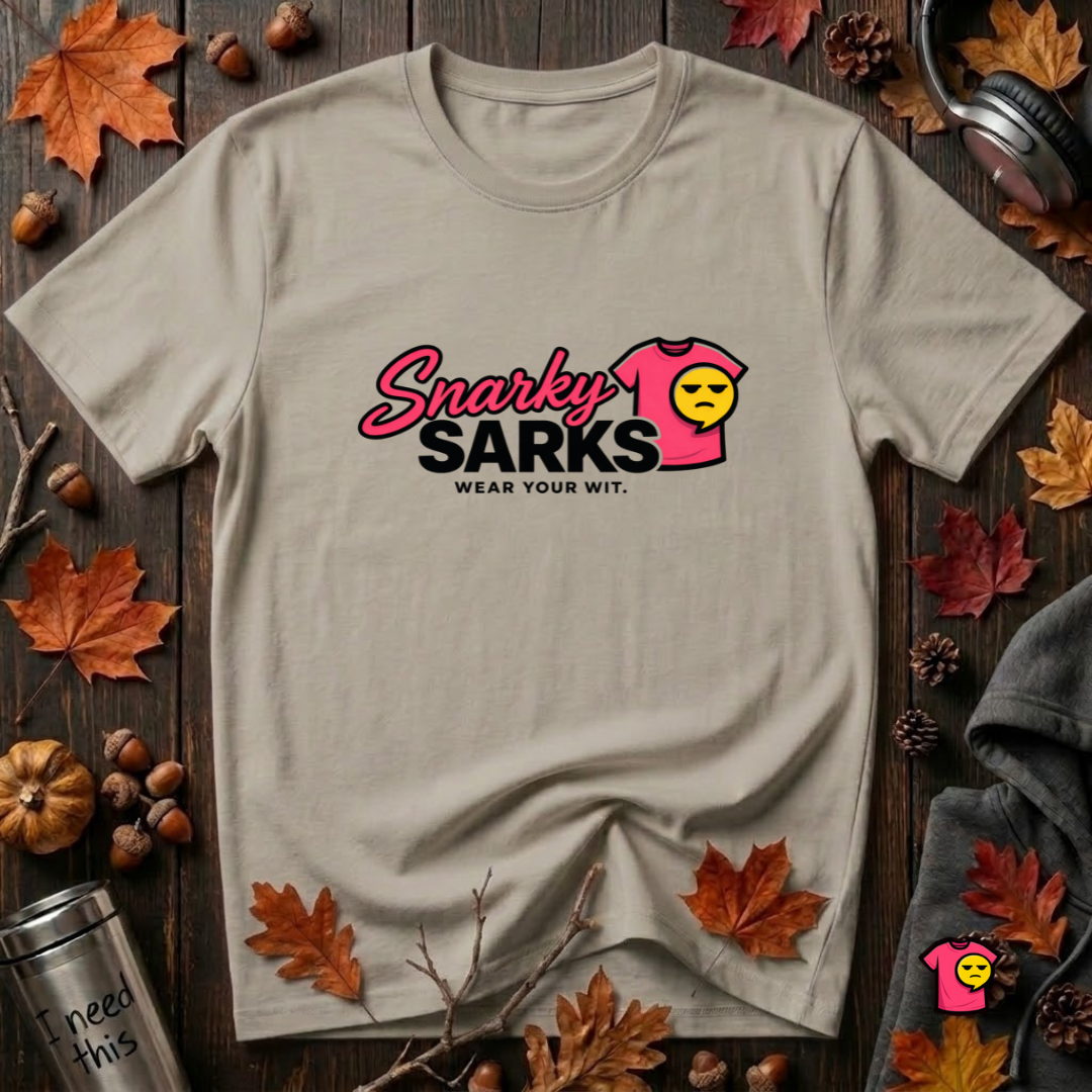 Snarky Sarks Logo graphic t-shirt in Heather Stone