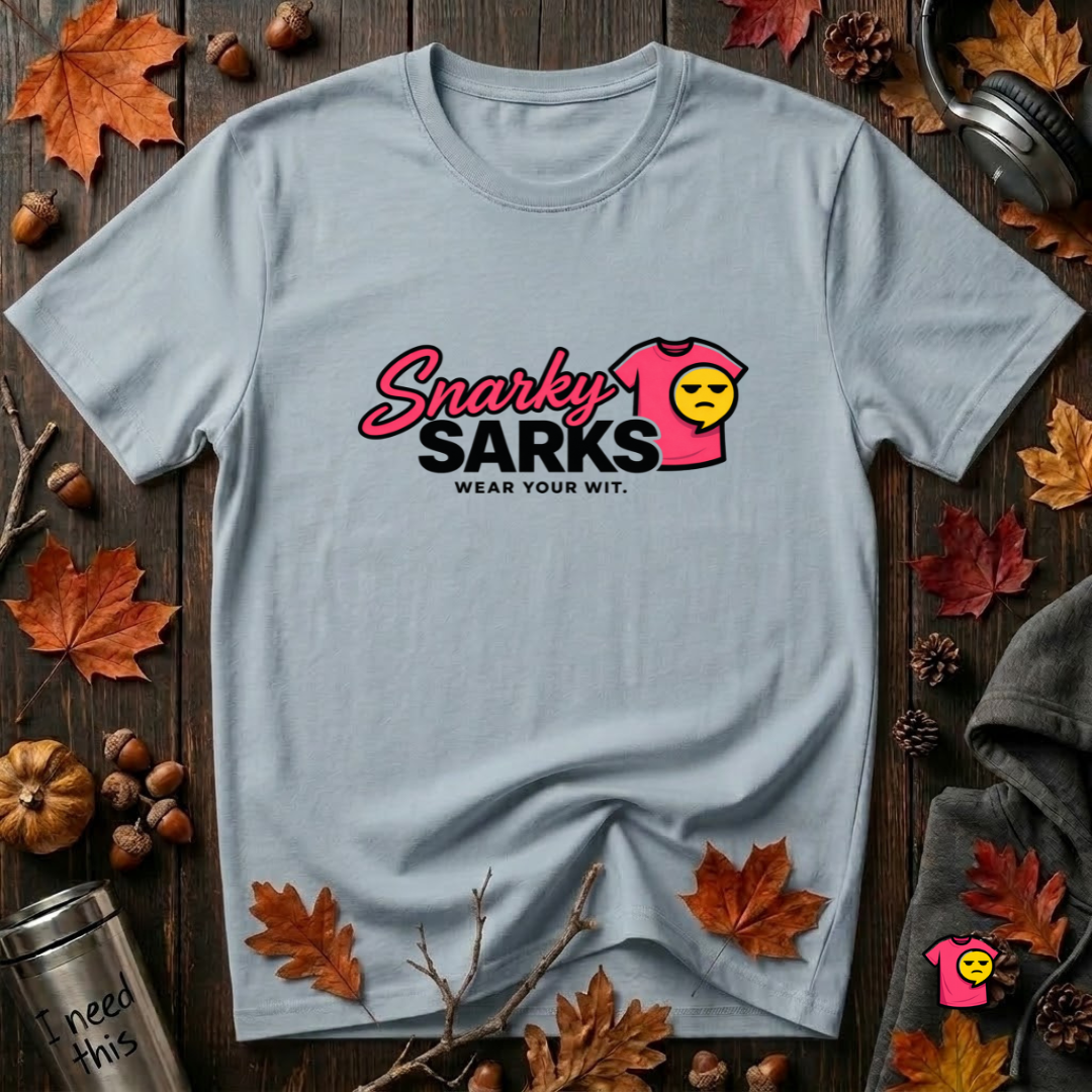 Snarky Sarks Logo graphic t-shirt in Light Blue