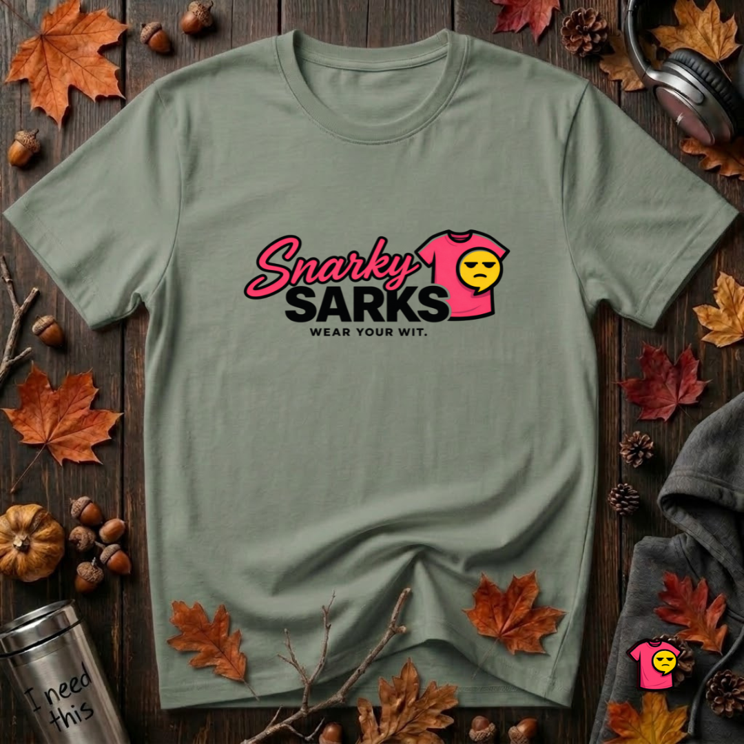 Snarky Sarks Logo graphic t-shirt in Military Green