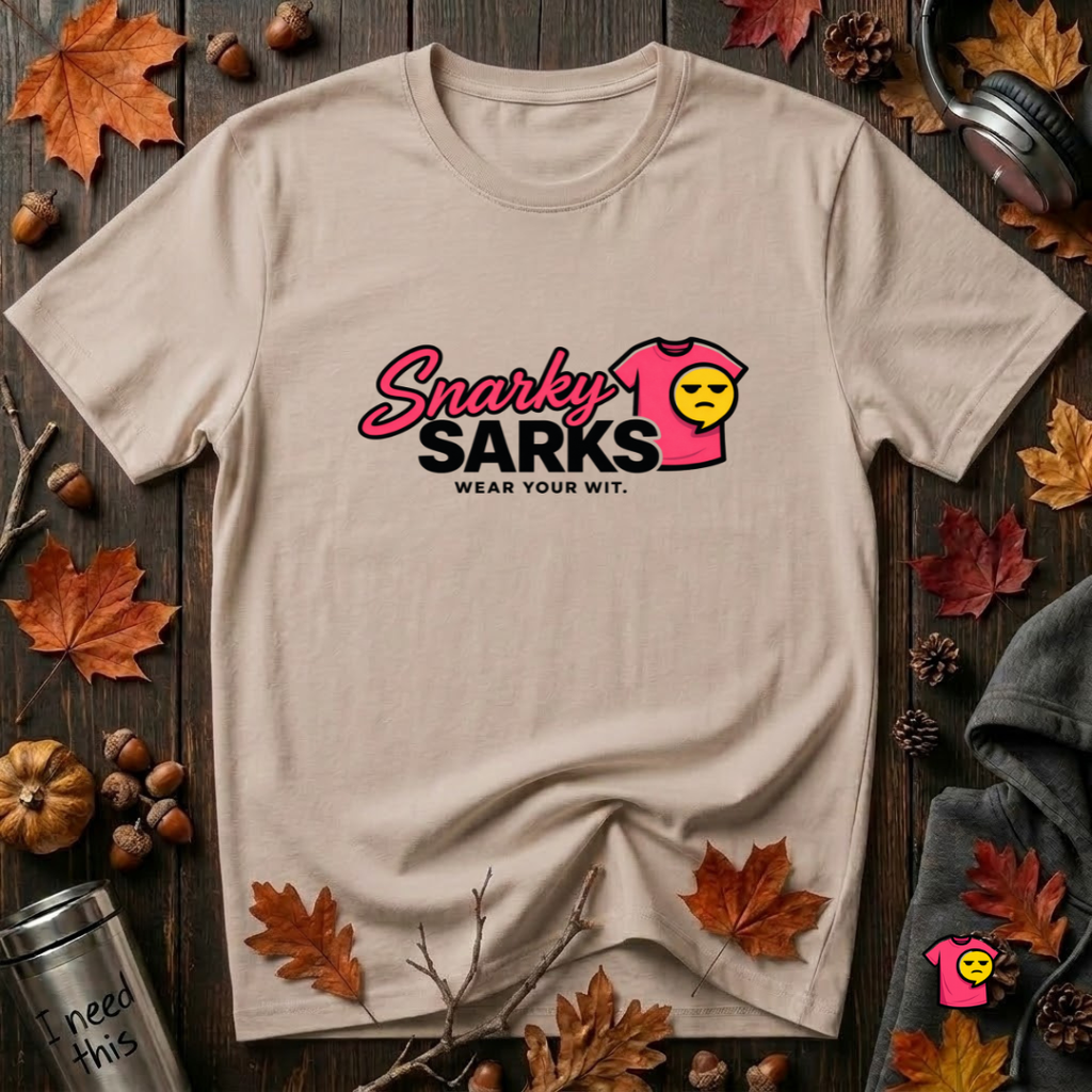 Snarky Sarks Logo graphic t-shirt in Natural