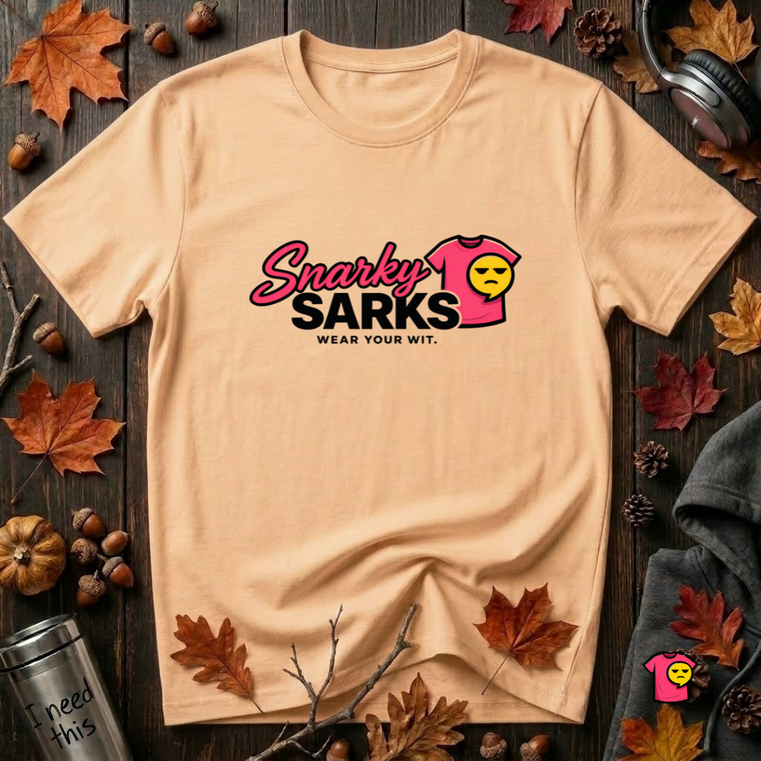 Snarky Sarks Logo graphic t-shirt in Peach
