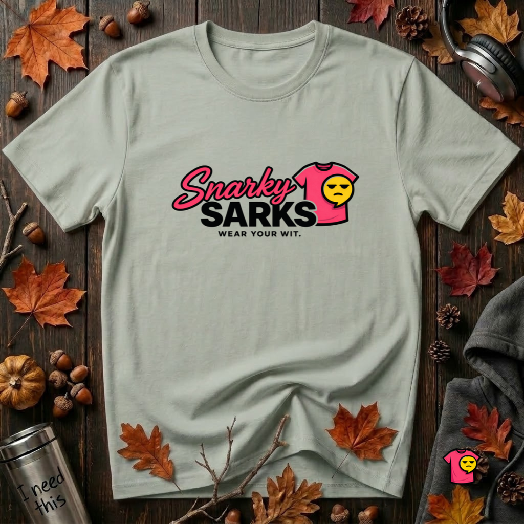 Snarky Sarks Logo graphic t-shirt in Sage