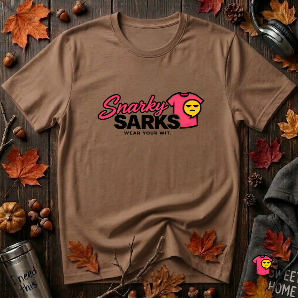 Snarky Sarks Logo graphic t-shirt in Sand Dune