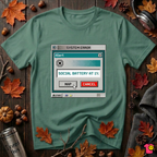 Social Battery at 1% sarcastic graphic t-shirt in Grass Green by Snarky Sarks