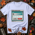 Social Battery at 1% sarcastic graphic t-shirt in Ash by Snarky Sarks