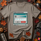 Social Battery at 1% sarcastic graphic t-shirt in Asphalt by Snarky Sarks