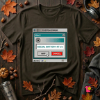 Social Battery at 1% sarcastic graphic t-shirt in Black by Snarky Sarks