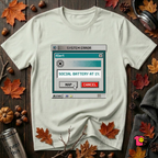 Social Battery at 1% sarcastic graphic t-shirt in Citron by Snarky Sarks
