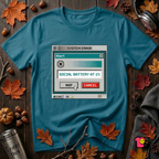 Social Battery at 1% sarcastic graphic t-shirt in Deep Teal by Snarky Sarks