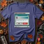 Social Battery at 1% sarcastic graphic t-shirt in Team Navy by Snarky Sarks