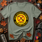 Social Distancing Champion sarcastic graphic t-shirt in Military Green by Snarky Sarks