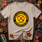 Social Distancing Champion sarcastic graphic t-shirt in Natural by Snarky Sarks