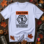 Social Interaction Not Recommended sarcastic t-shirt in Ash by Snarky Sarks