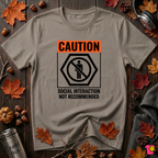 Social Interaction Not Recommended sarcastic t-shirt in Asphalt by Snarky Sarks