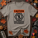 Social Interaction Not Recommended sarcastic t-shirt in Deep Heather by Snarky Sarks