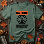 Social Interaction Not Recommended sarcastic t-shirt in Heather Forest by Snarky Sarks
