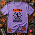 Social Interaction Not Recommended sarcastic t-shirt in Heather Team Purple by Snarky Sarks
