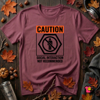 Social Interaction Not Recommended sarcastic t-shirt in Maroon by Snarky Sarks