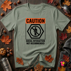 Social Interaction Not Recommended sarcastic t-shirt in Military Green by Snarky Sarks