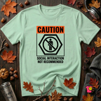 Social Interaction Not Recommended sarcastic t-shirt in Mint by Snarky Sarks