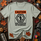 Social Interaction Not Recommended sarcastic t-shirt in Sage by Snarky Sarks