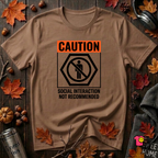 Social Interaction Not Recommended sarcastic t-shirt in Sand Dune by Snarky Sarks