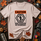 Social Interaction Not Recommended sarcastic t-shirt in Soft Pink by Snarky Sarks