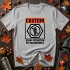 Social Interaction Not Recommended sarcastic t-shirt in Solid Athletic Gray by Snarky Sarks