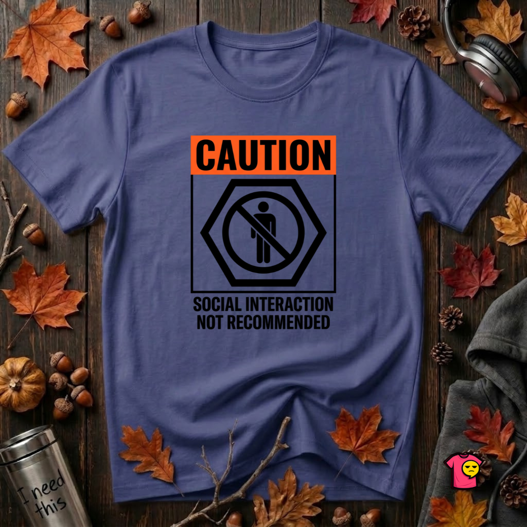 Social Interaction Not Recommended sarcastic t-shirt in Team Navy by Snarky Sarks