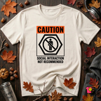 Social Interaction Not Recommended sarcastic t-shirt in White by Snarky Sarks