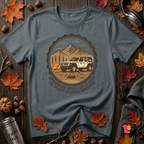 Spend 55K to Sleep on the Ground sarcastic camping t-shirt in Dark Gray by Snarky Sarks