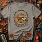 Spend 55K to Sleep on the Ground sarcastic camping t-shirt in Deep Heather by Snarky Sarks