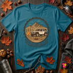 Spend 55K to Sleep on the Ground sarcastic camping t-shirt in Deep Teal by Snarky Sarks