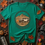 Spend 55K to Sleep on the Ground sarcastic camping t-shirt in Heather Kelly by Snarky Sarks